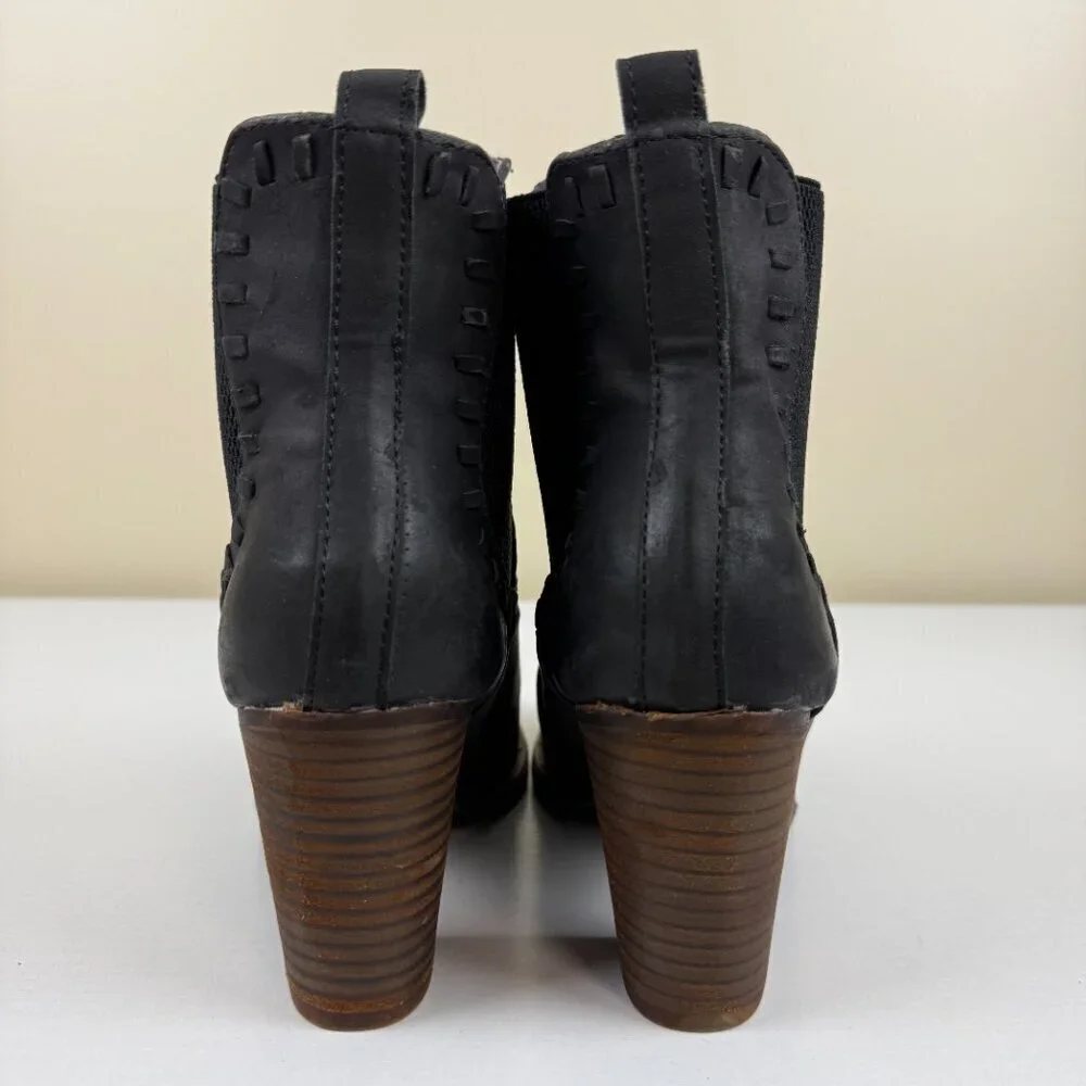 Vintage Havana Black Leather Ankle Boots